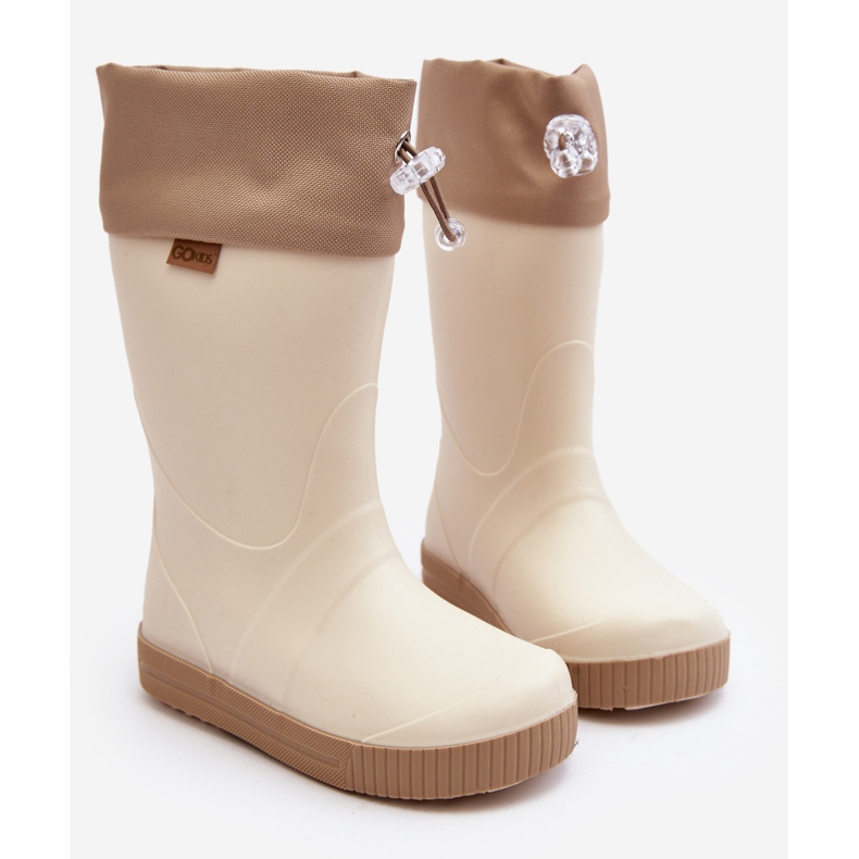 Lemigo Wave Gokids 983 Stivali Wellington da bambino con colletto, Beige 2