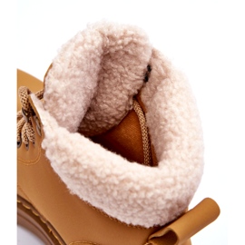 Stivali da donna con cappotto di pelle di pecora marrone 1
