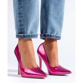 Décolleté a stiletto Shelovet rosa metallizzato 1