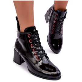 Stivaletti Bassi Stringati in Vernice S.Barski MR870-66 Nero 8