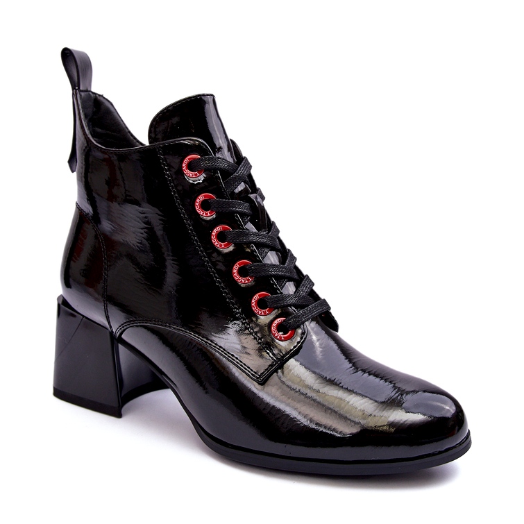 Stivaletti Bassi Stringati in Vernice S.Barski MR870-66 Nero 7