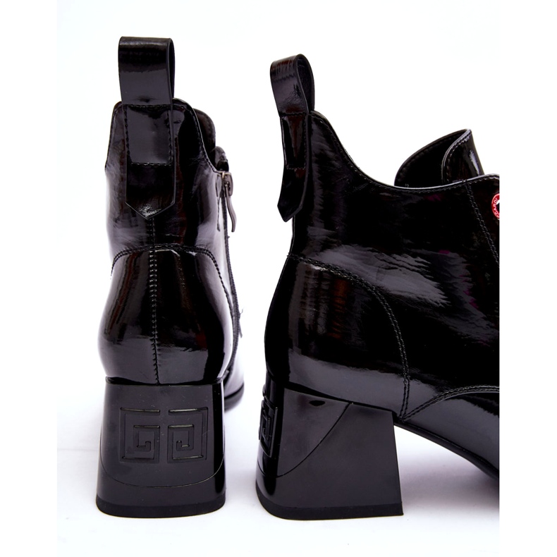 Stivaletti Bassi Stringati in Vernice S.Barski MR870-66 Nero 3
