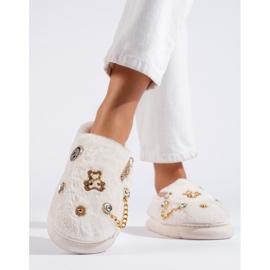 Ciabatte da donna bianche con decorazioni Shelovet bianca 1