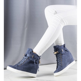 BM Sneakers con zeppa blu 2