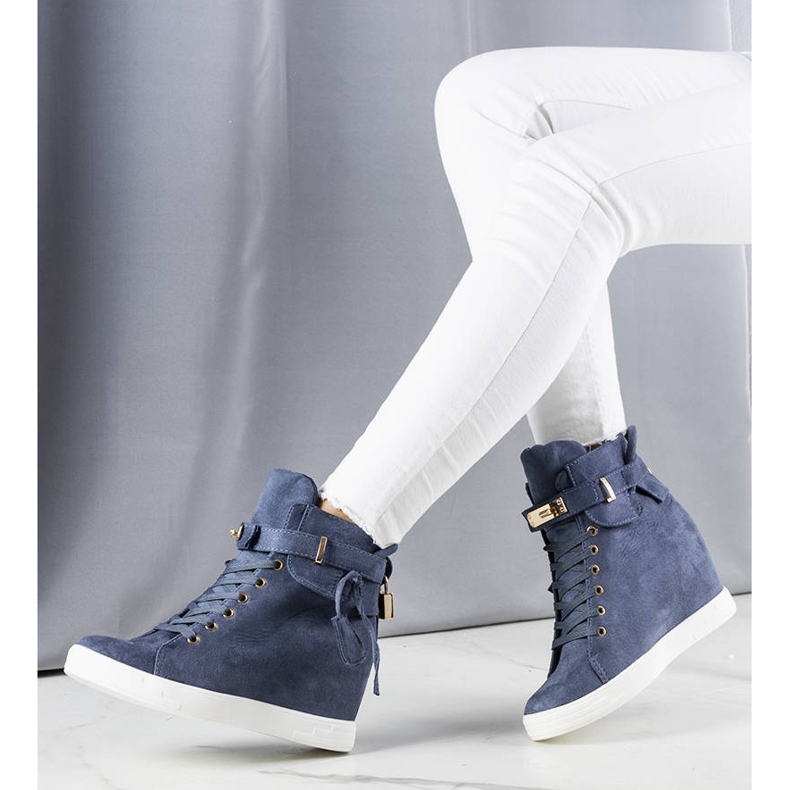 BM Sneakers con zeppa blu 2