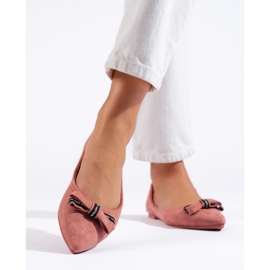 Ballerine in camoscio con fiocco Shelovet rosa 1