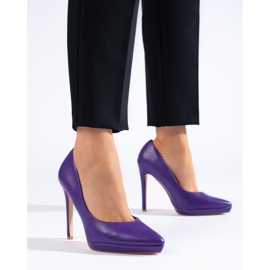 Décolleté viola Shelovet con tacco alto 2