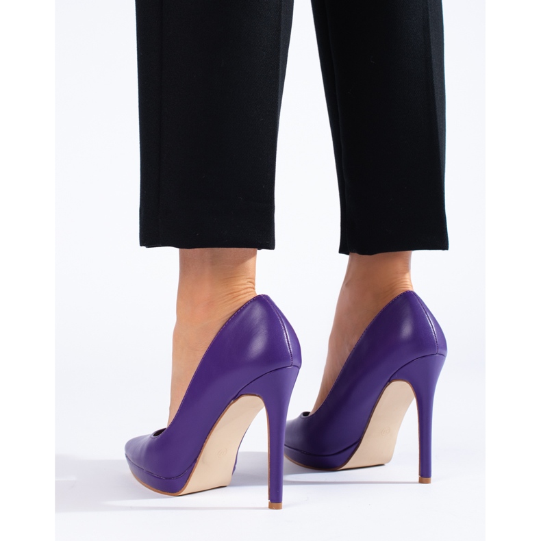 Décolleté viola Shelovet con tacco alto 1