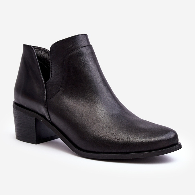 Stivaletti In Pelle Con Tacco Alto Cut-Out Nero Dalros 2