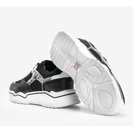 Sneakers nere con suola spessa con motivo a pelle di serpente Anika nero 1