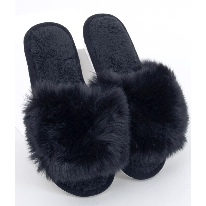 Ciabatte Kemars open toe in pelliccia nera nero 1
