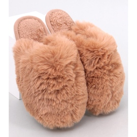 Ciabatte in pelliccia da donna Calvert Camel marrone 1