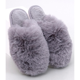 Ciabatte in pelliccia da donna Calvert, grigie grigio 1