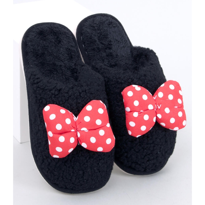 Ciabatte per bambini con fiocco Bambino Nero 1