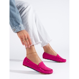 Comodi mocassini Shelovet in camoscio rosa 1