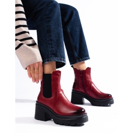 Stivaletti Chelsea rossi da donna di Daszyński rosso 1