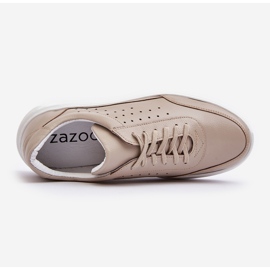 Scarpe Sportive in Pelle da Uomo Zazoo 1544 Beige 1