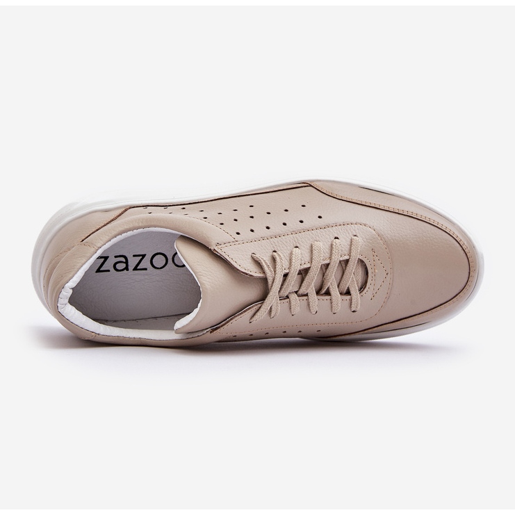 Scarpe Sportive in Pelle da Uomo Zazoo 1544 Beige 1
