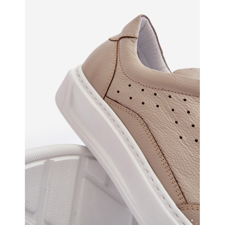 Scarpe Sportive in Pelle da Uomo Zazoo 1544 Beige 2