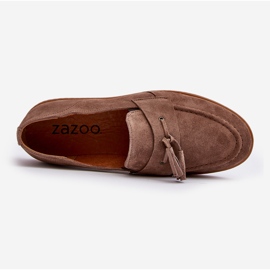 Scarpe Mocassini in Pelle Scamosciata da Uomo Zazoo 1566 Marrone 2