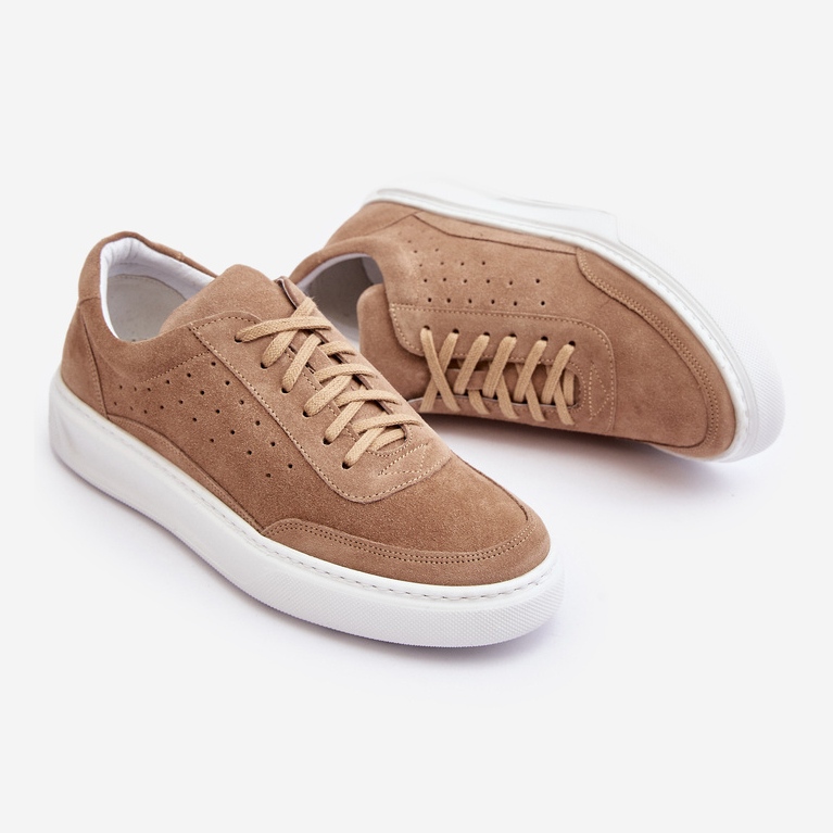 Scarpe sportive da uomo in pelle scamosciata Zazoo 1544 Beige 1