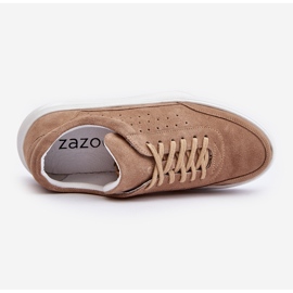 Scarpe sportive da uomo in pelle scamosciata Zazoo 1544 Beige 2