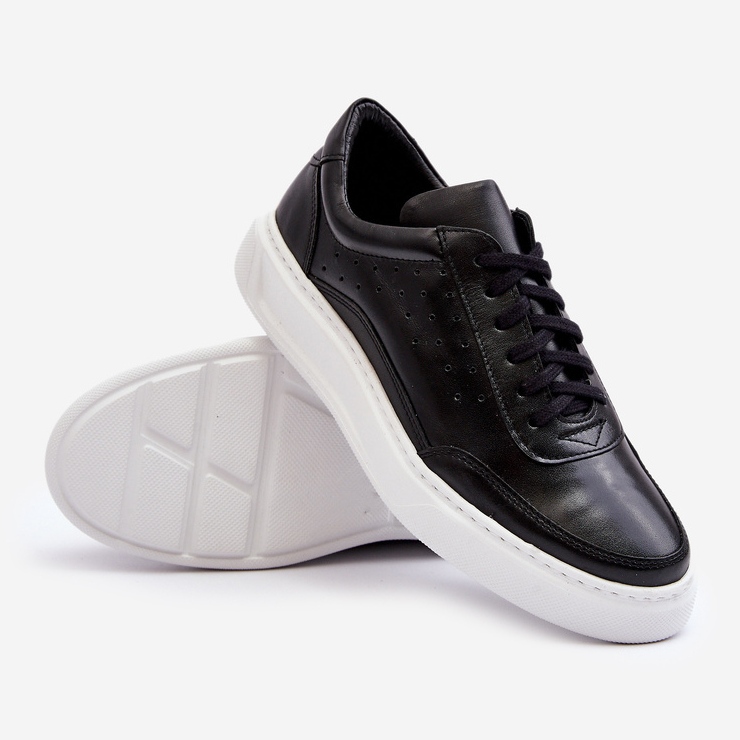 Scarpe Sportive in Pelle da Uomo Zazoo 1544 Nere nero 2