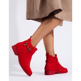 Stivaletti da donna Shelovet in camoscio rosso 1