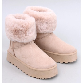 Stivali da neve Tayna Beige con plateau e pelliccia 1