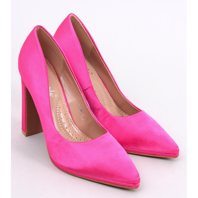 Décolleté in raso con tacco largo Olivv Fucsia rosa 1