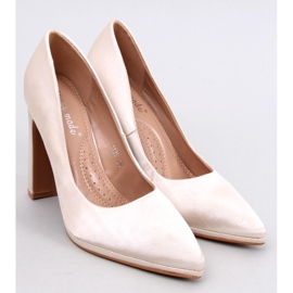 Décolleté in raso con tacco largo Olivv Beige 1
