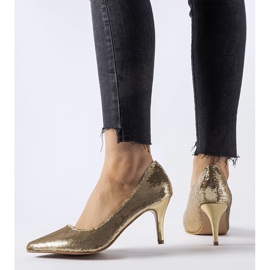 Décolleté Ernesto con paillettes color oro d'oro 1