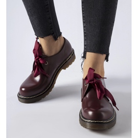 Scarpe marrone con fiocco decorativo di Rodriguez rosso 2