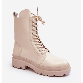 Stivali Worker da Donna, Ecopelle, Irande Beige Chiaro 2