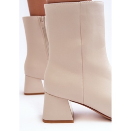 Stivaletti con tacco alto e decorazione, Adinah beige chiaro 1