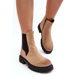 Stivaletti Chelsea isolanti da donna con cerniera Beige Vesta 1