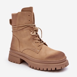 Stivaletti Trapper da donna con suola spessa, Narelona Beige 2