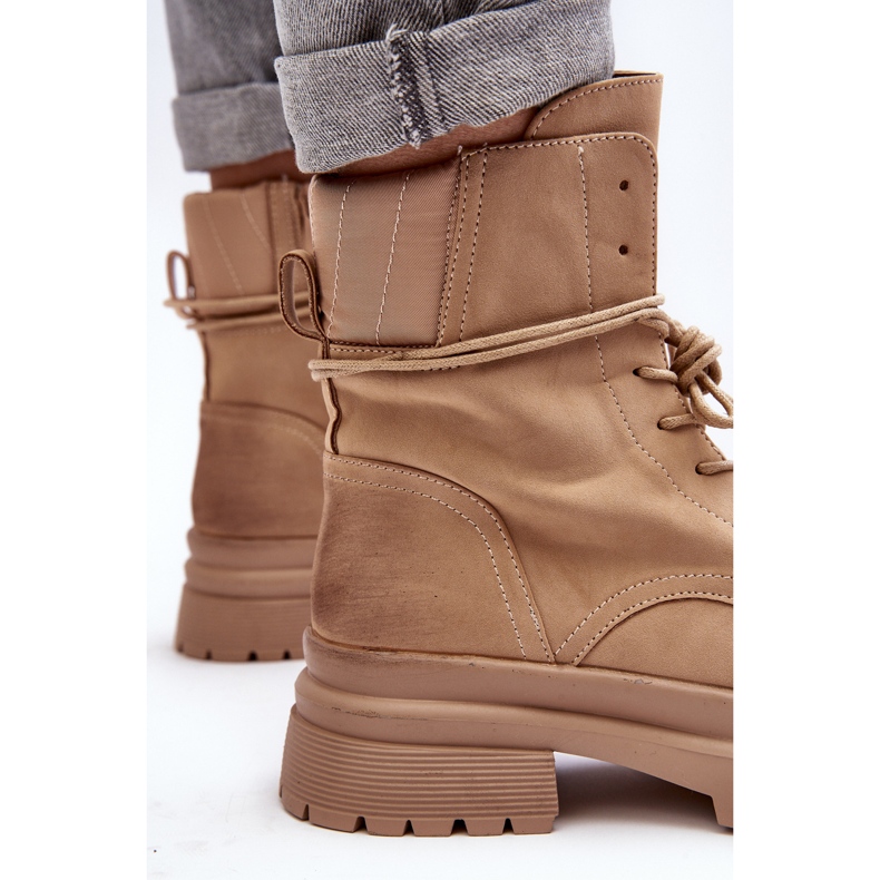 Stivaletti Trapper da donna con suola spessa, Narelona Beige 1