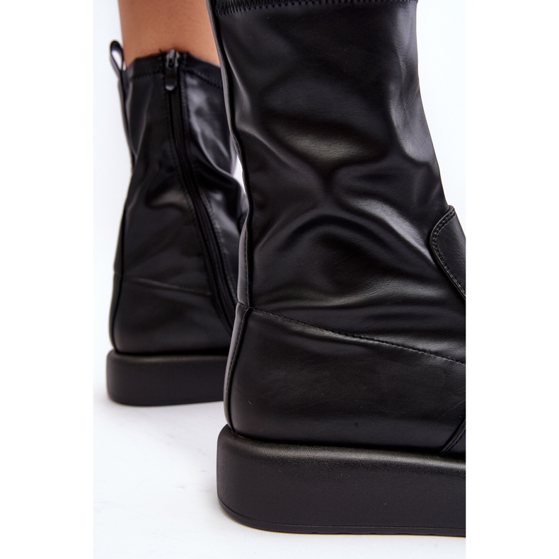 Stivali Platform da Donna, Ecopelle, Nero Algedi 1