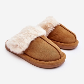 Ciabatte da bambino con pelo Cammello Befana marrone 1