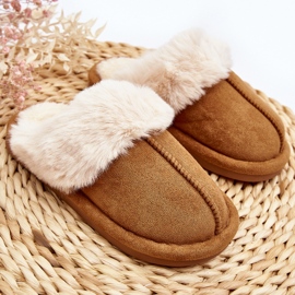 Ciabatte da bambino con pelo Cammello Befana marrone 2