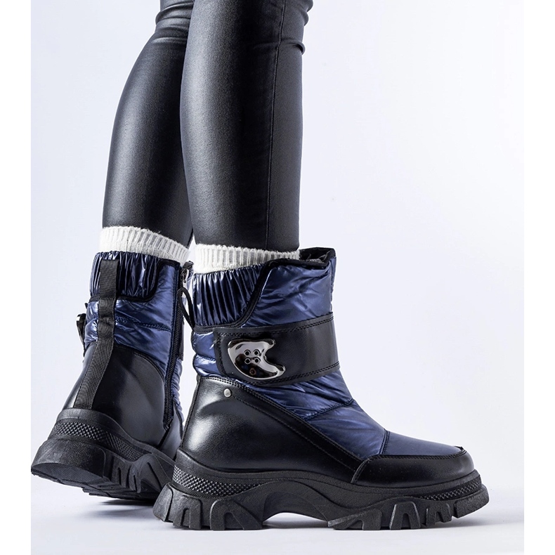 Doposci blu navy con massiccia suola Carta nero 1