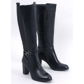 Classici stivali Milss neri con tacco alto nero 1
