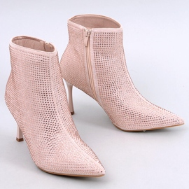 Stivaletti tacco alto con cristalli Demish Champagne rosa 1