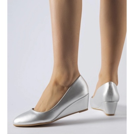 Ballerine Houston con zeppa bassa argento 1