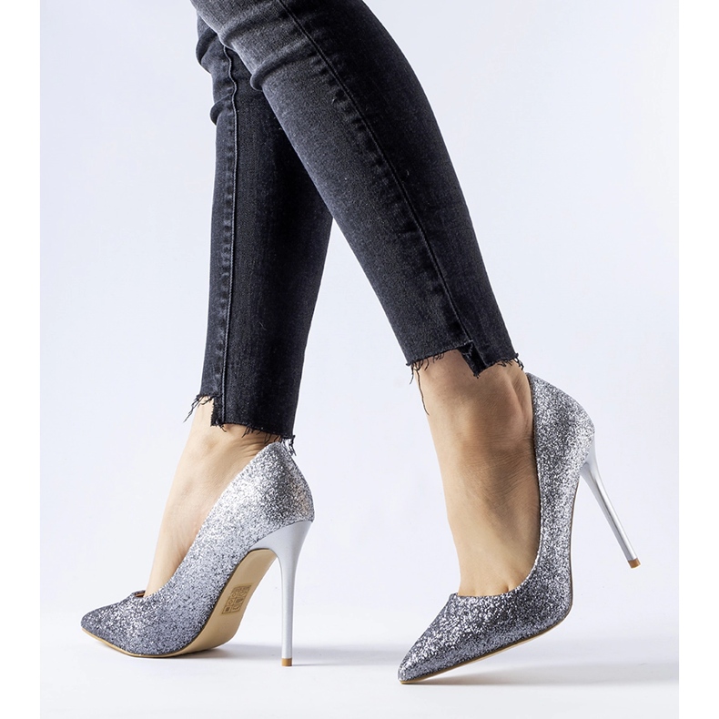 Tacchi alti Covo glitter argento 1