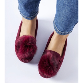 Pantofole isolanti bordeaux con pompon Marchetti rosso 1