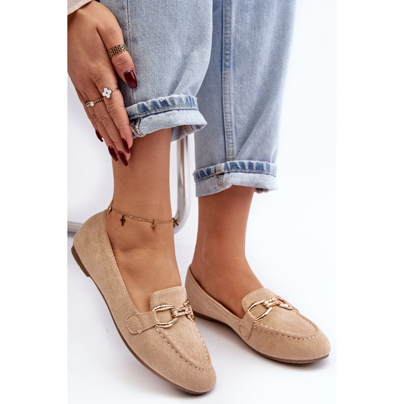 Mocassini Ghana Beige Da Donna Con Decorazione 1