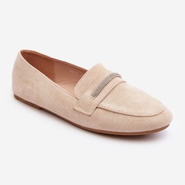 Mocassini da Donna in Eco-Camoscio Beige Ladite 2