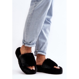 Pantofole in pelliccia da donna Biella nere nero 1